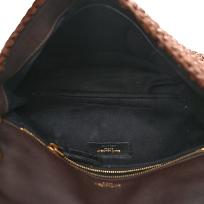 Saint Laurent Raffia Calfskin Monogram Medium Niki Chain Satchel New Nut 5 of 10