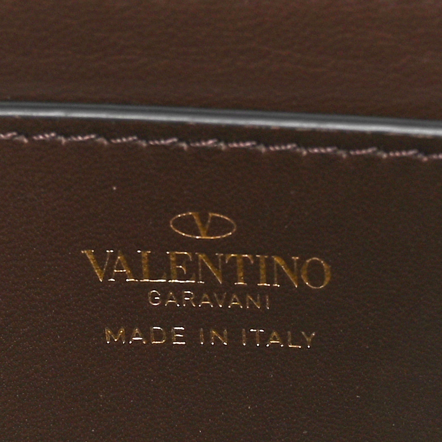 Valentino Garavani Raffia One Stud Chain Clutch Dark Brown 6 of 9
