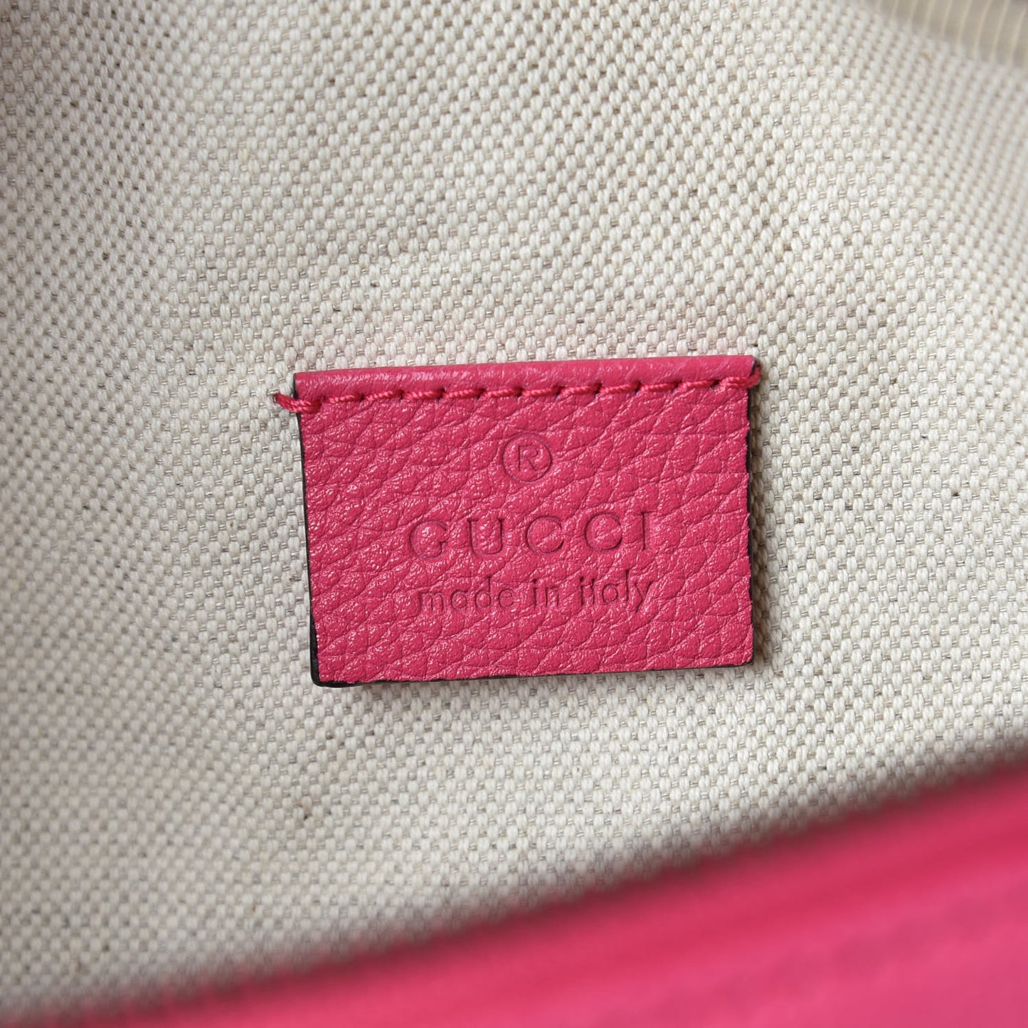 Grained Calfskin Logo Belt Bag Pink