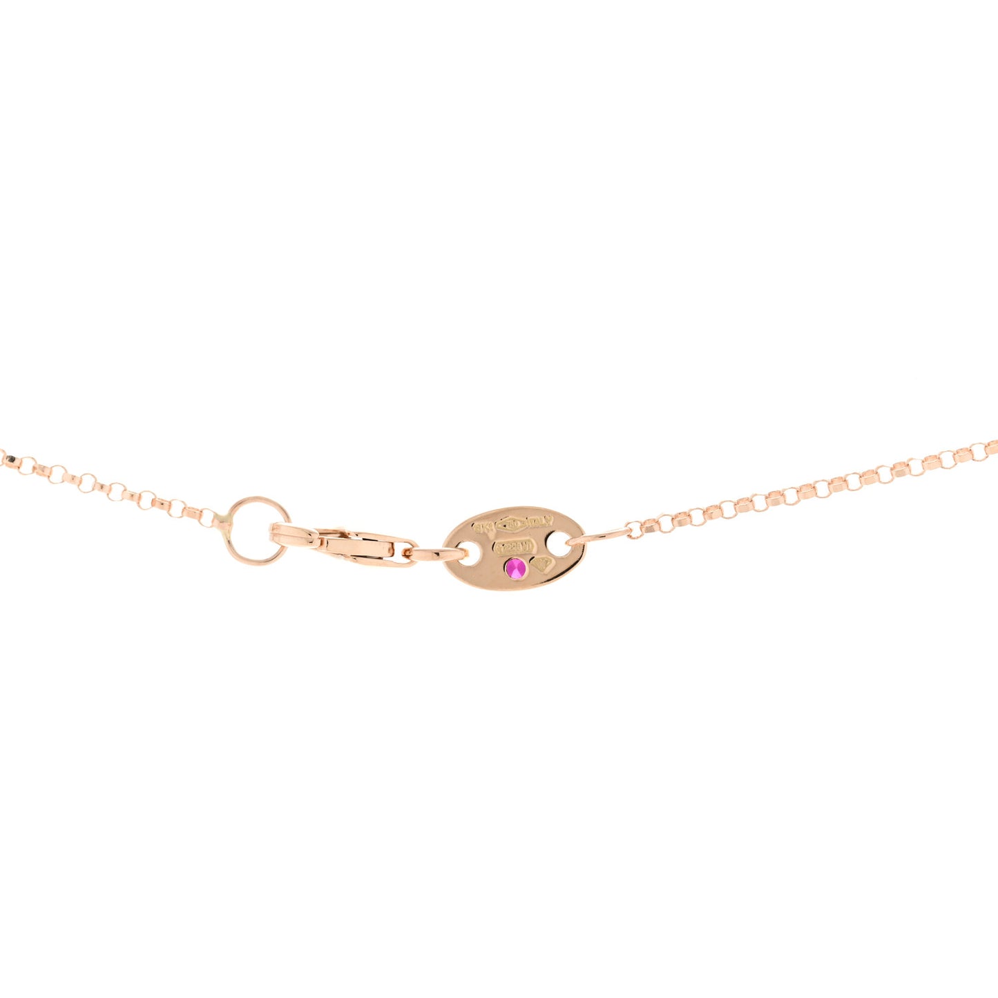18K Rose Gold Green Titanium Diamond Small Venetian Princess Flower Pendant Necklace
