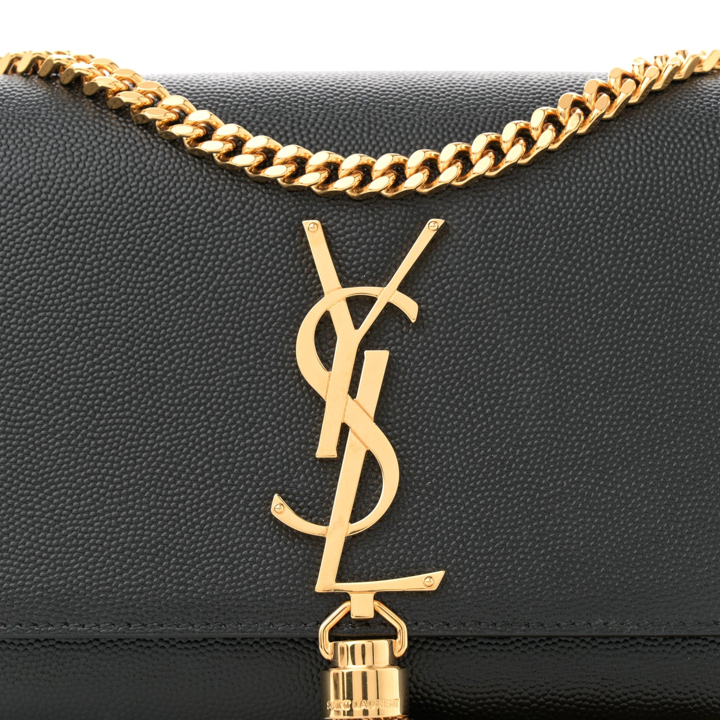 Grain De Poudre Small Classic Monogram Kate Tassel Satchel Black