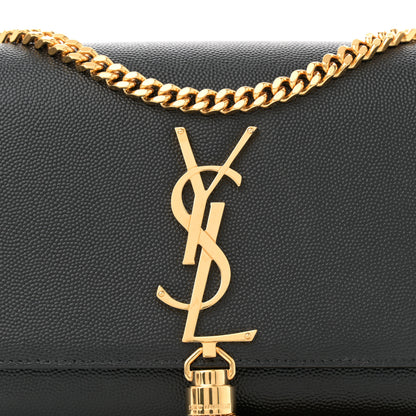 Saint Laurent Grain De Poudre Small Classic Monogram Kate Tassel Satchel Black 8 of 12