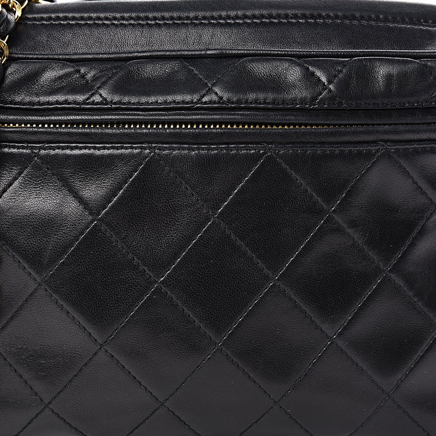 Lambskin Quilted Camera Case Black