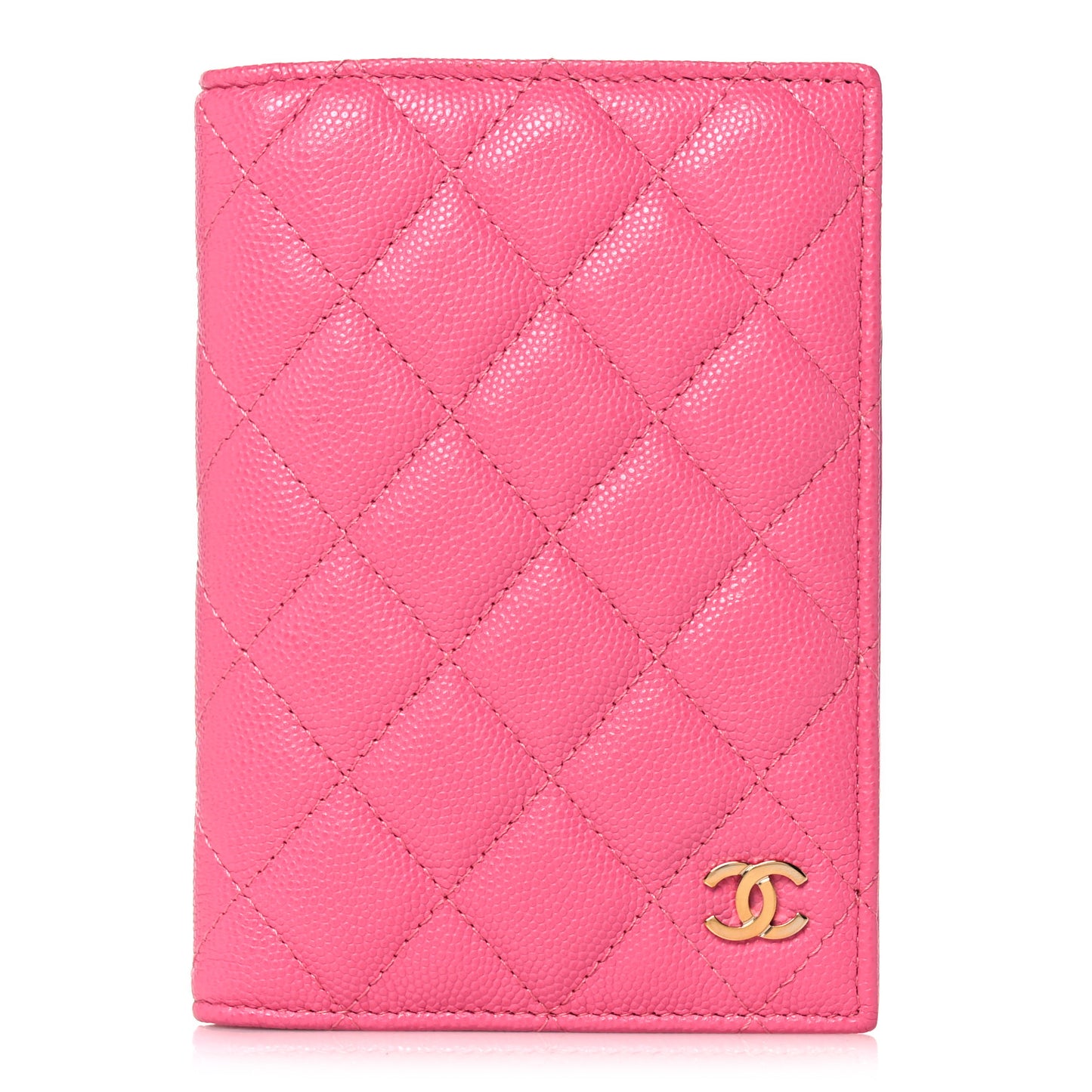 Caviar Quilted Passport Holder Pink