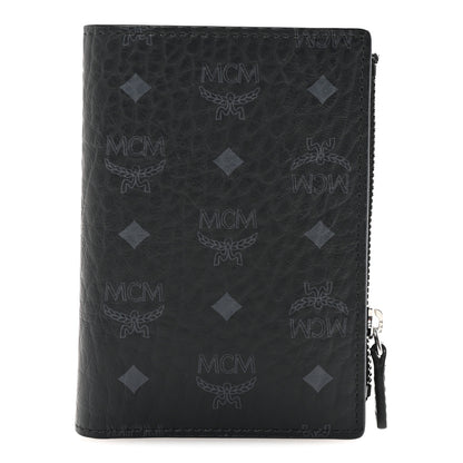 MCM Visetos Mini Bifold Zip Card Wallet Black 1 of 7
