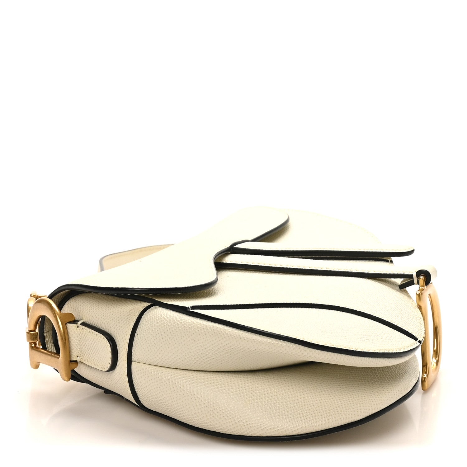Christian Dior Grained Calfskin Saddle Bag White 4 of 11