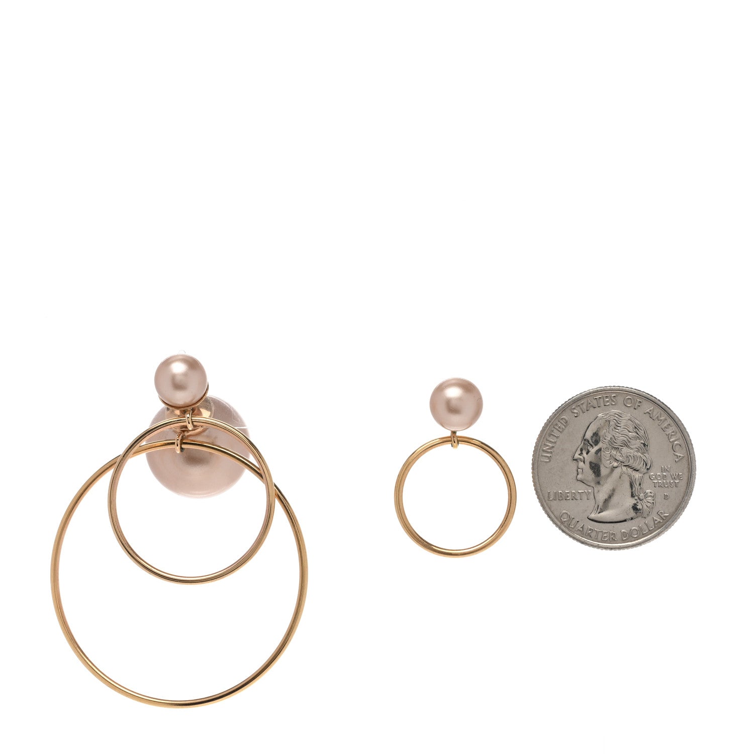 Christian Dior Pearl Mise En Dior Tribal Hoop Earrings Pink 2 of 7