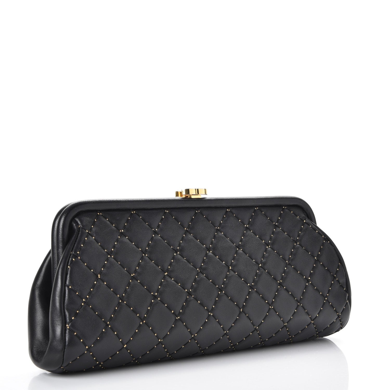 Chanel Lambskin Stitched Timeless Clutch Black 12 of 17