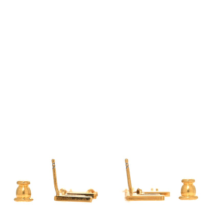 Fendi Metal Signature Earrings Gold 3 of 5