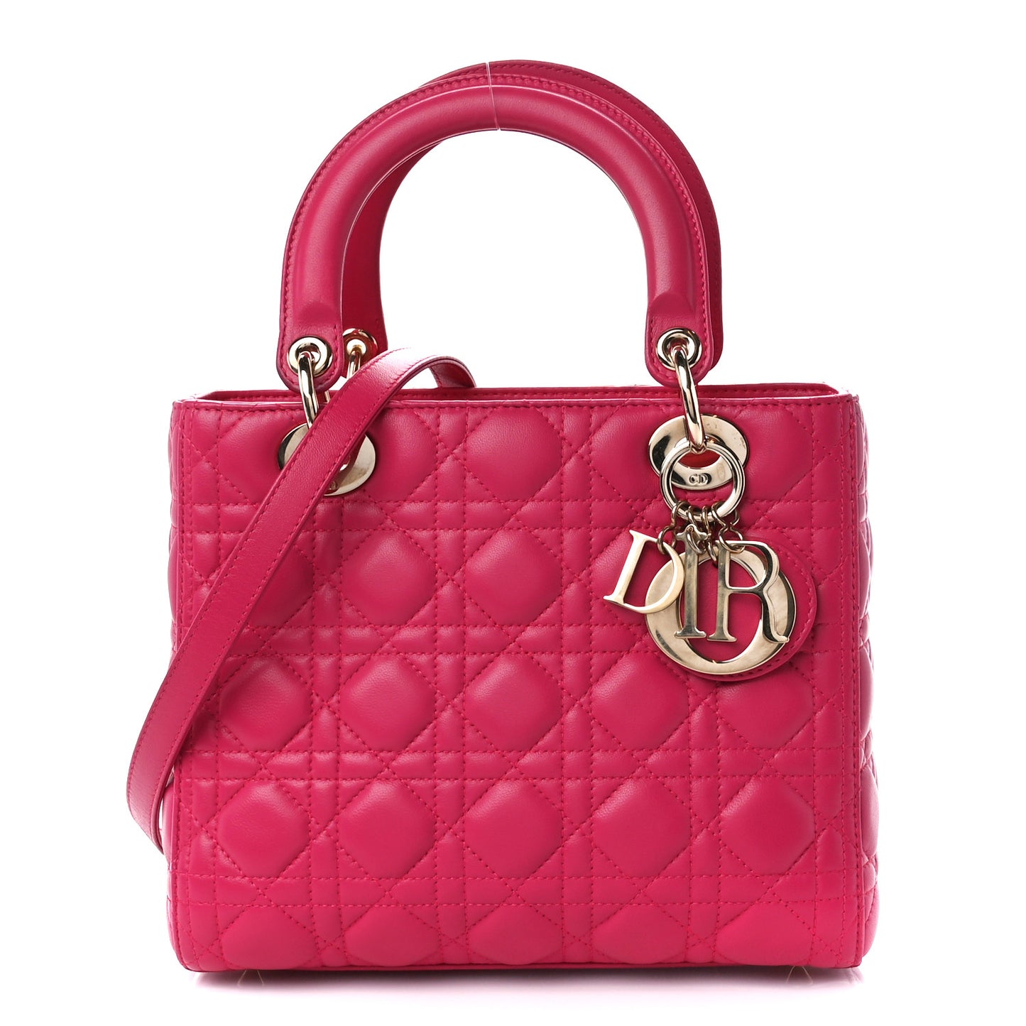 Lambskin Cannage Medium Lady Dior Pink