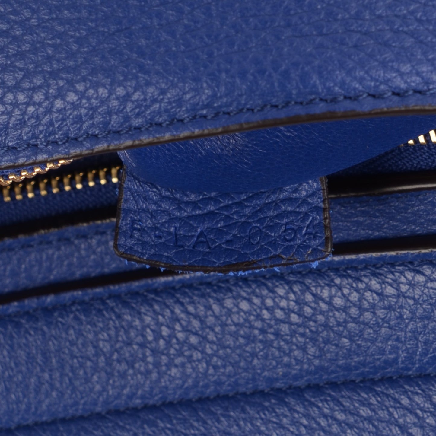 Drummed Calfskin Suede Small Trapeze Indigo