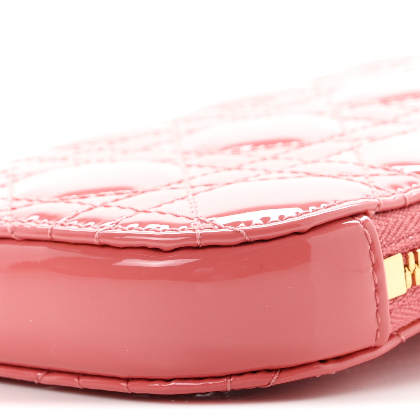 Patent Cannage Lady Dior Phone Holder Pink