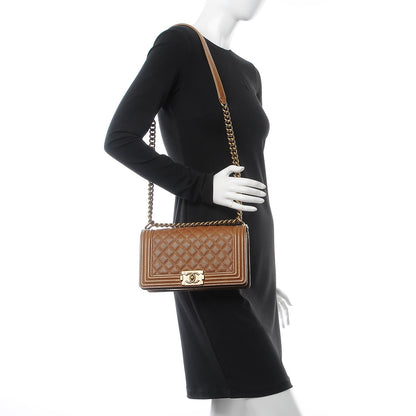 Chanel Caviar Quilted Medium Boy Flap Light Brown 2 of 9