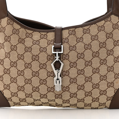Gucci Monogram Lobster Clasp Jackie O Hobo Brown 8 of 14