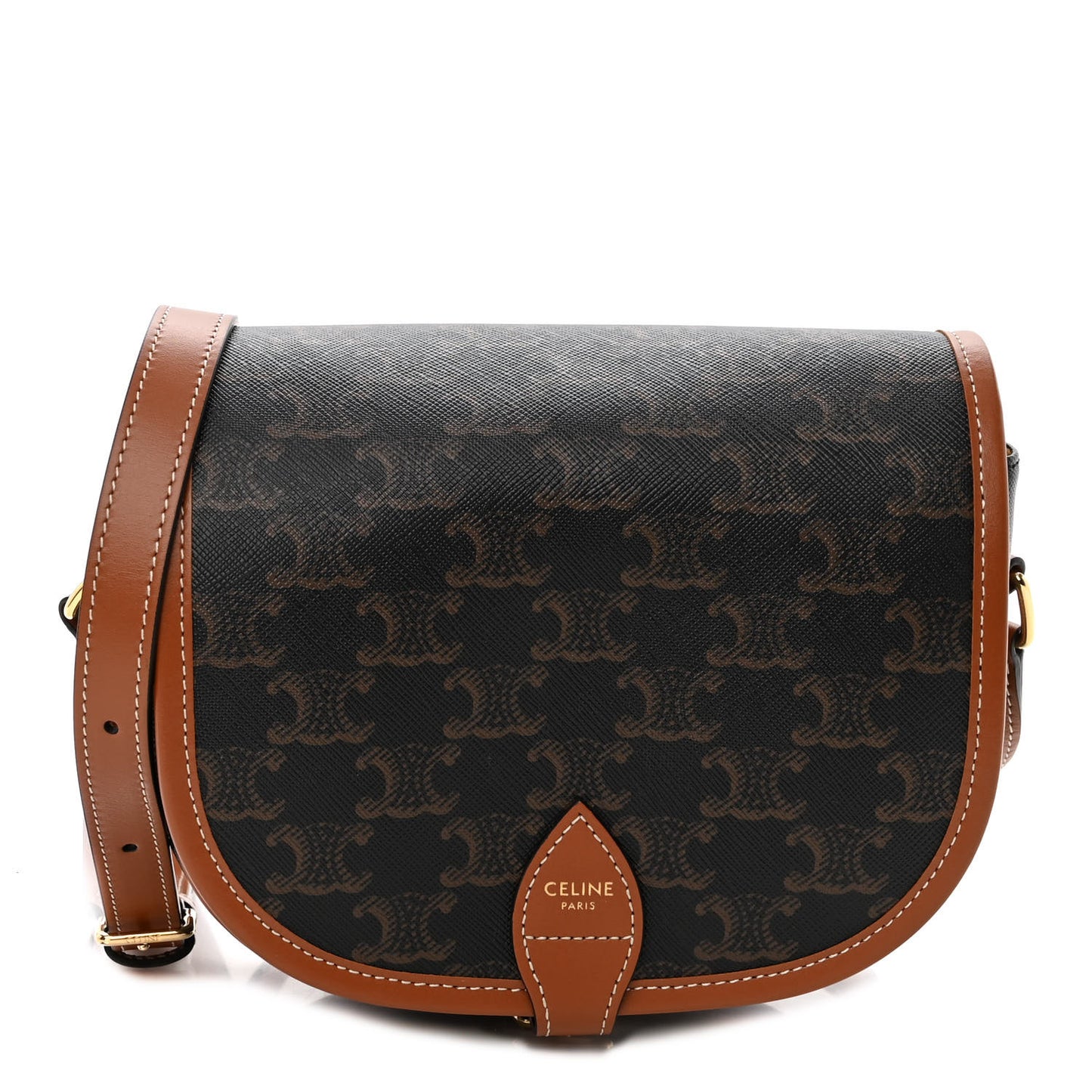Triomphe Canvas Medium Folco Bag Tan