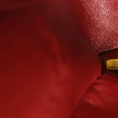 Chanel Caviar Quilted Maxi Double Flap Dark Red 7 of 10