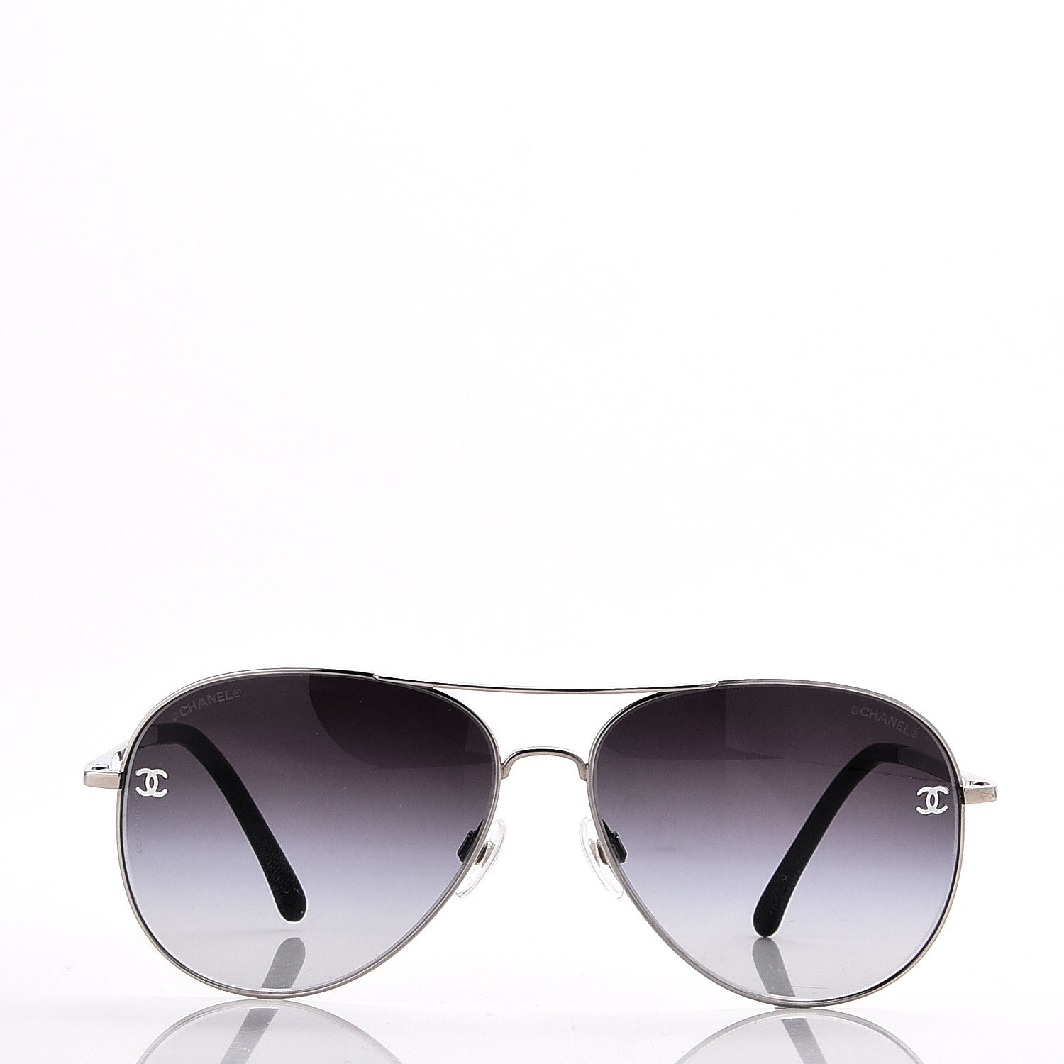 Chanel Aviator CC Sunglasses 4189-T-Q Silver 2 of 9