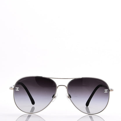 Chanel Aviator CC Sunglasses 4189-T-Q Silver 2 of 9