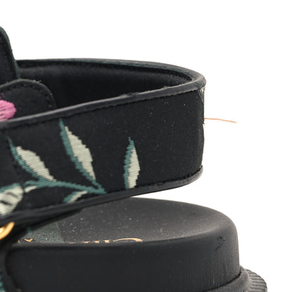 Christian Dior Technical Fabric Petites Fleurs Print Dioract Sandals 36.5 Black Multicolor 9 of 9