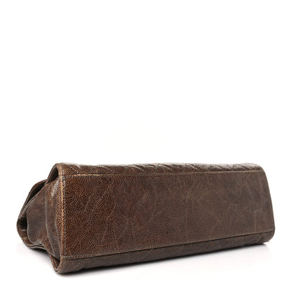 Chanel Crumpled Grained Calfskin Jumbo CC Crave Flap Brown 4 of 10