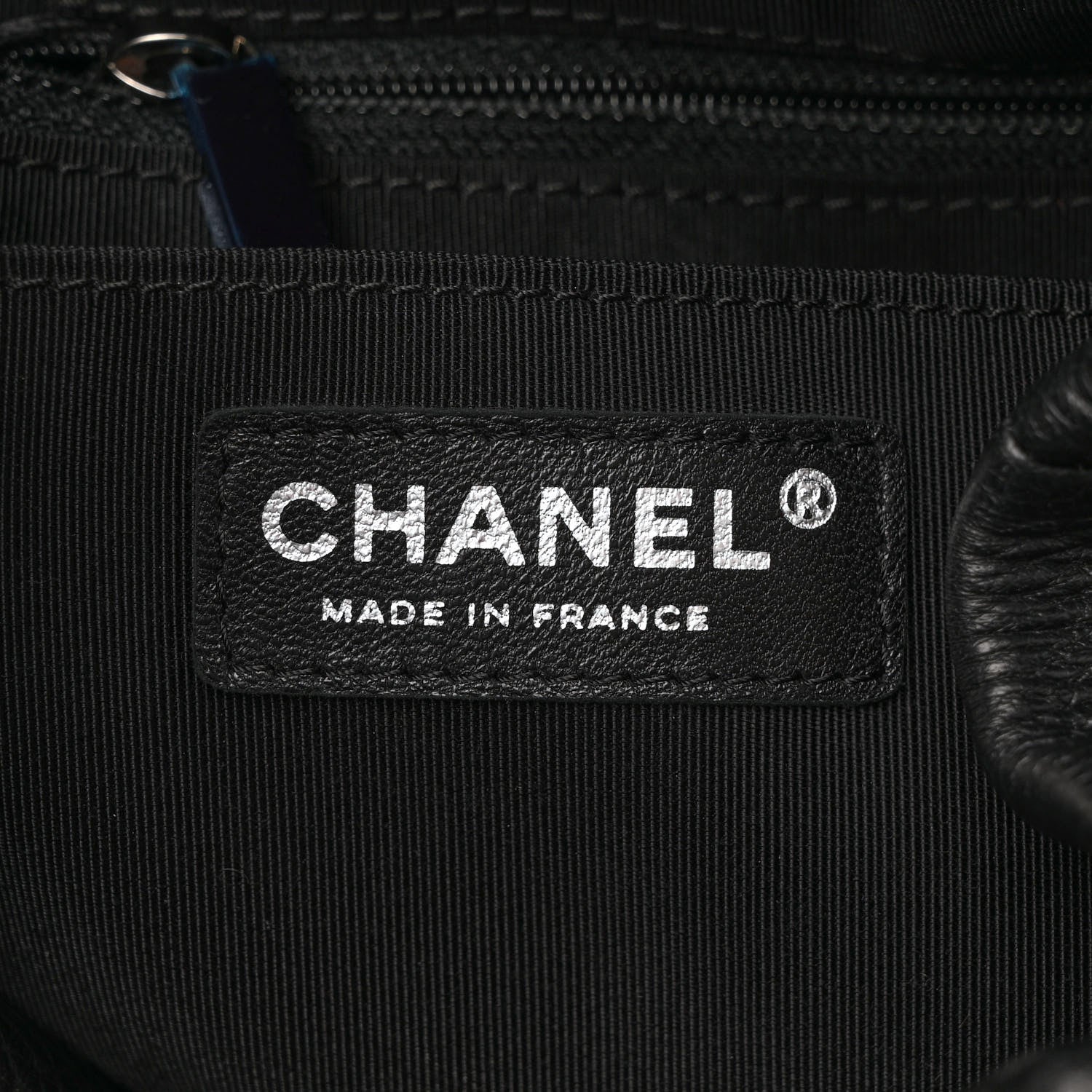 Chanel Deerskin Chevron Large CC Chain Bucket Drawstring Bag Black 6 of 8