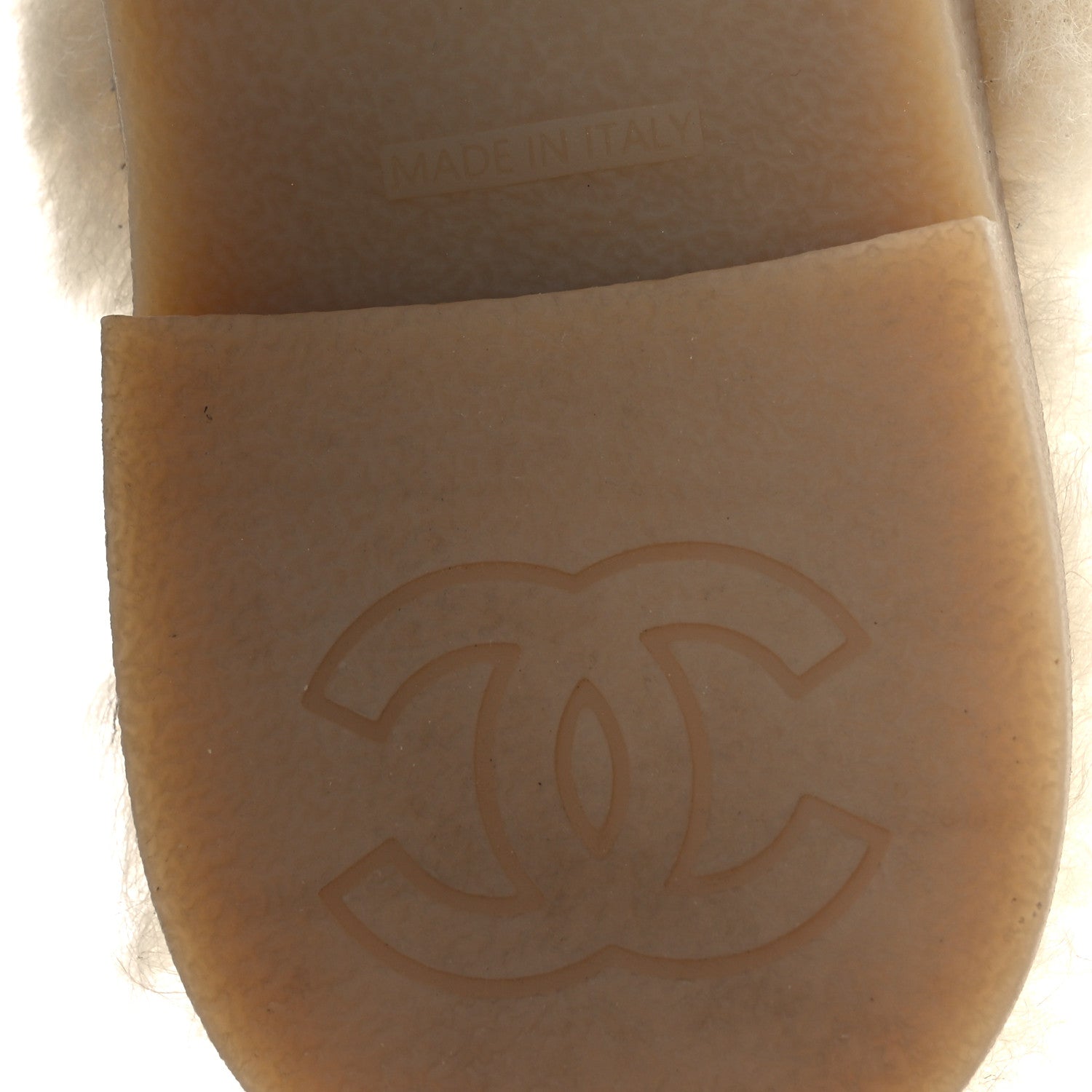 Chanel Suede Shearling CC Cap Toe Mules 38.5 Beige Black 8 of 11