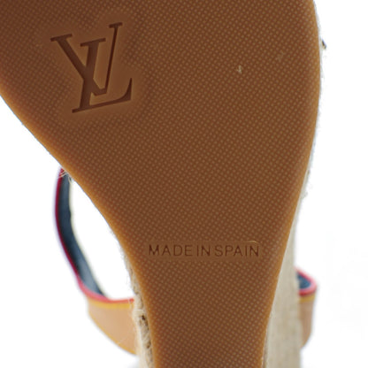 Louis Vuitton Denim Bow Espadrille Wedges 35.5 Blue 6 of 9