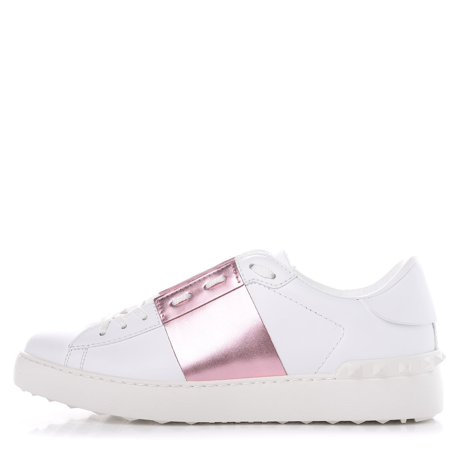 Valentino Garavani Calfskin Rockstud Open Sneakers 40 White Giacinto 1 of 9