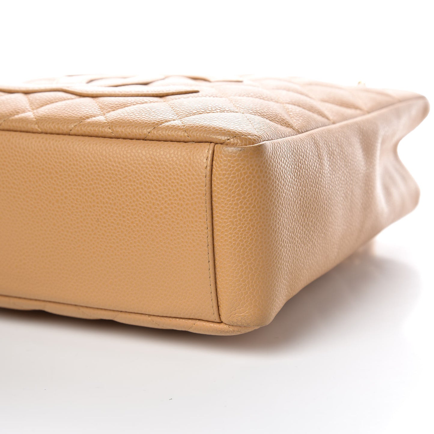 Caviar Quilted Petit Shopping Tote PST Dark Beige
