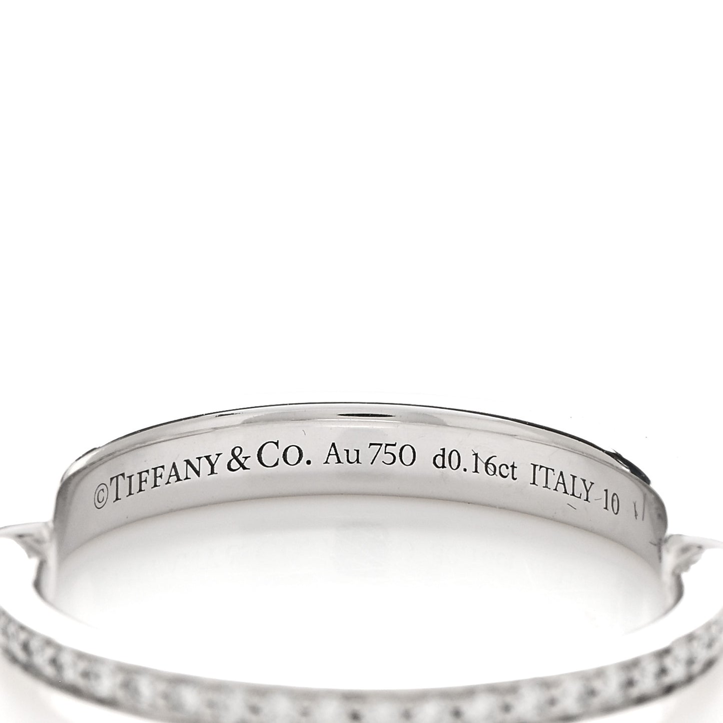 18K White Gold Diamond Lock Ring 62 10