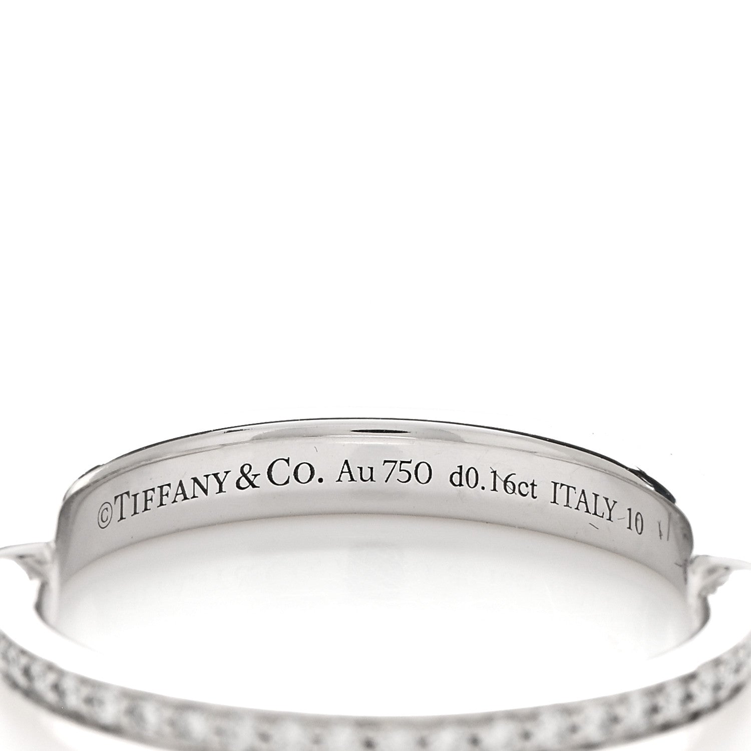 Tiffany 18K White Gold Diamond Lock Ring 62 10 4 of 5