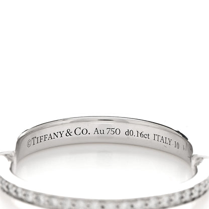 Tiffany 18K White Gold Diamond Lock Ring 62 10 4 of 5