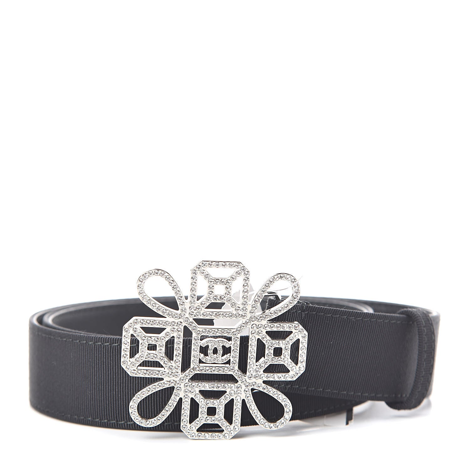 Chanel Grosgrain Crystal Belt 70 28 Black 1 of 6