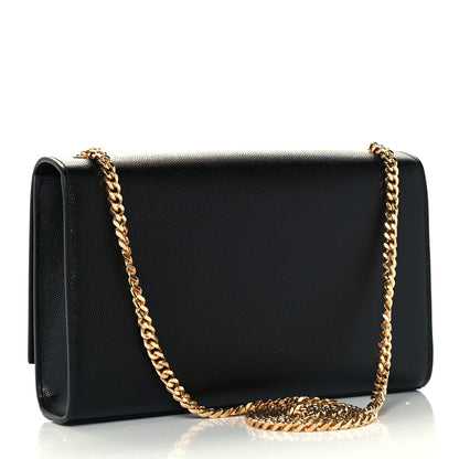 Saint Laurent Grain De Poudre Medium Classic Monogram Kate Satchel Black 3 of 11