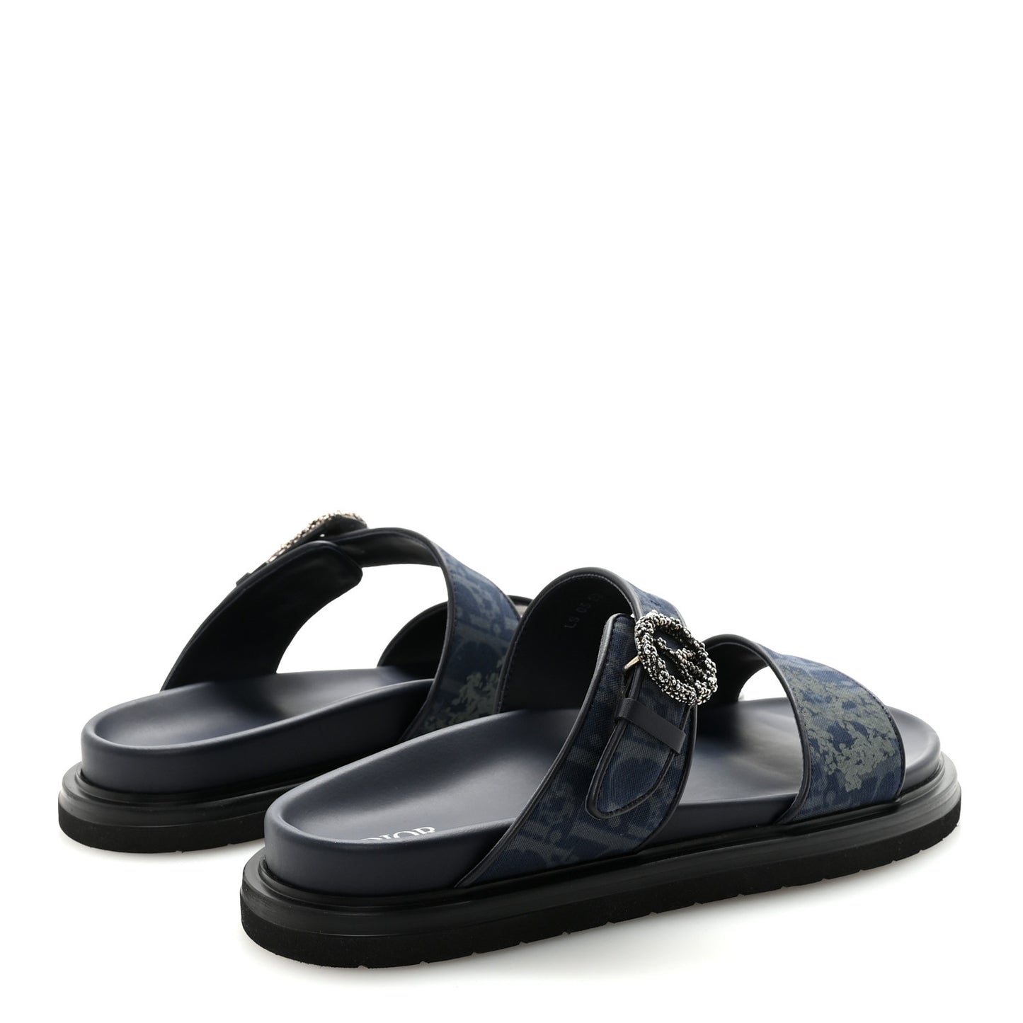 X DENIM TEARS Denim Calfskin Oblique Mens Sandals 44 Blue