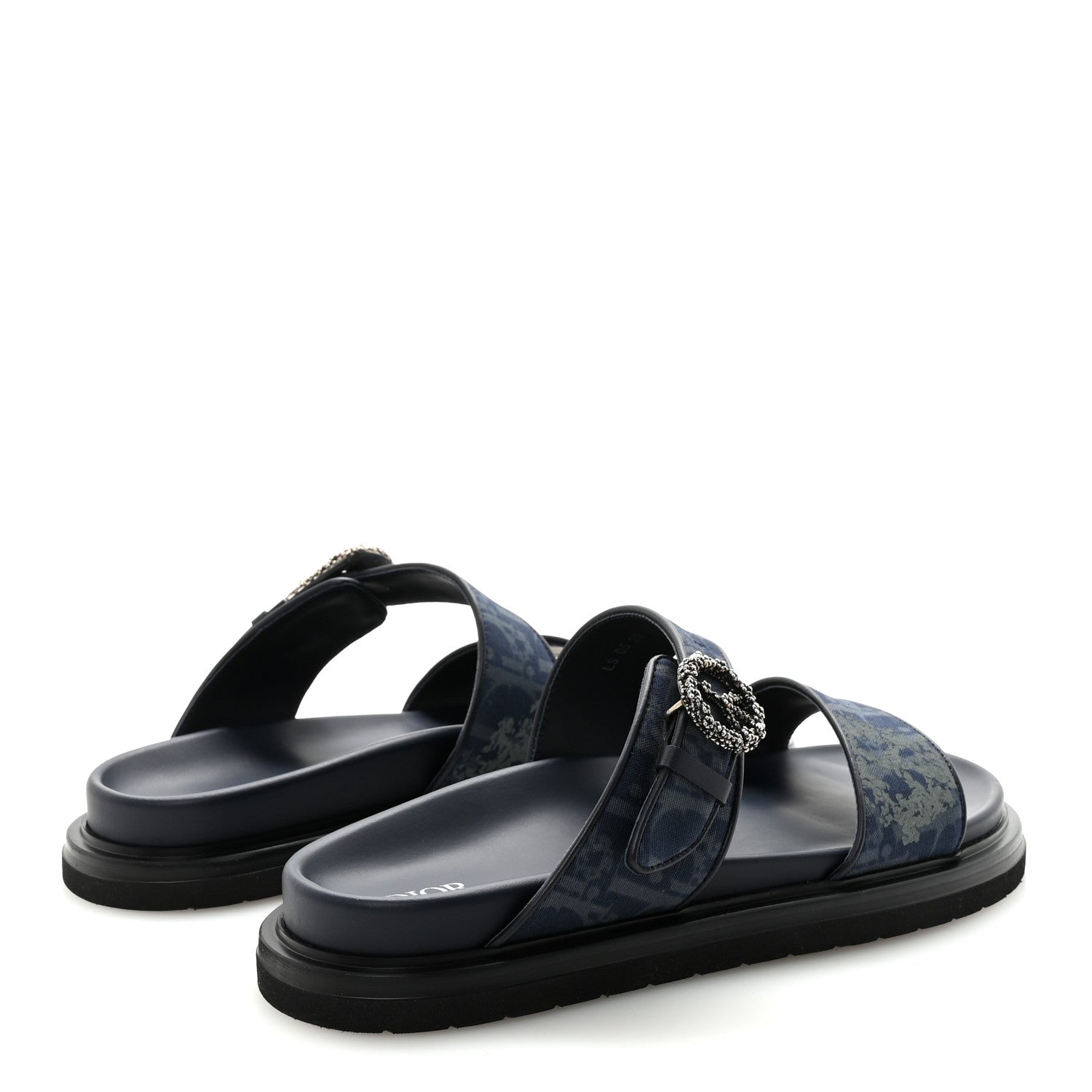 Christian Dior X DENIM TEARS Denim Calfskin Oblique Mens Sandals 44 Blue 5 of 9