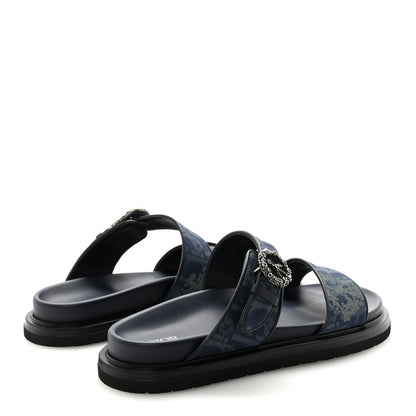 Christian Dior X DENIM TEARS Denim Calfskin Oblique Mens Sandals 44 Blue 5 of 9