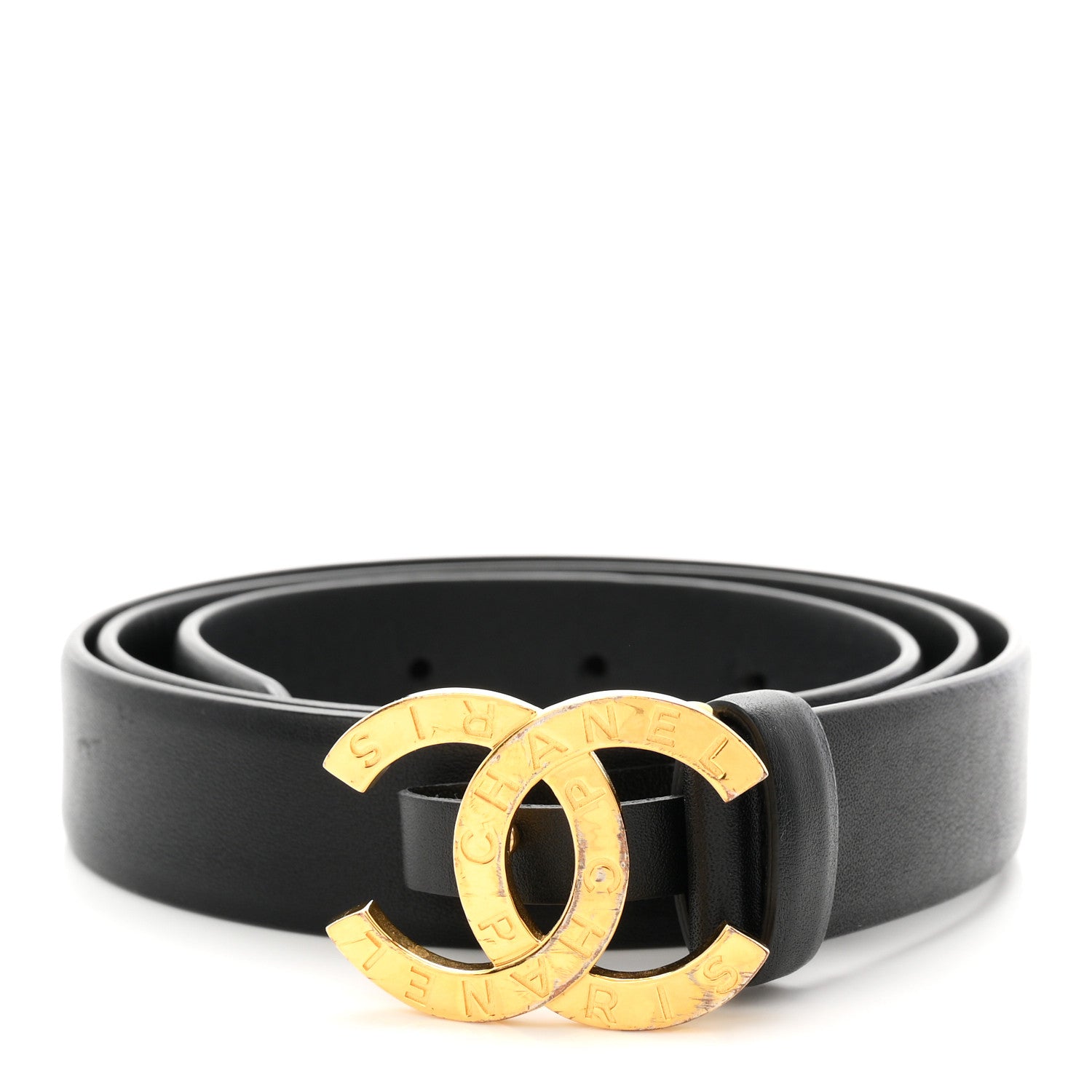 Chanel Calfskin Paris Button CC Belt 85 34 Black 1 of 6