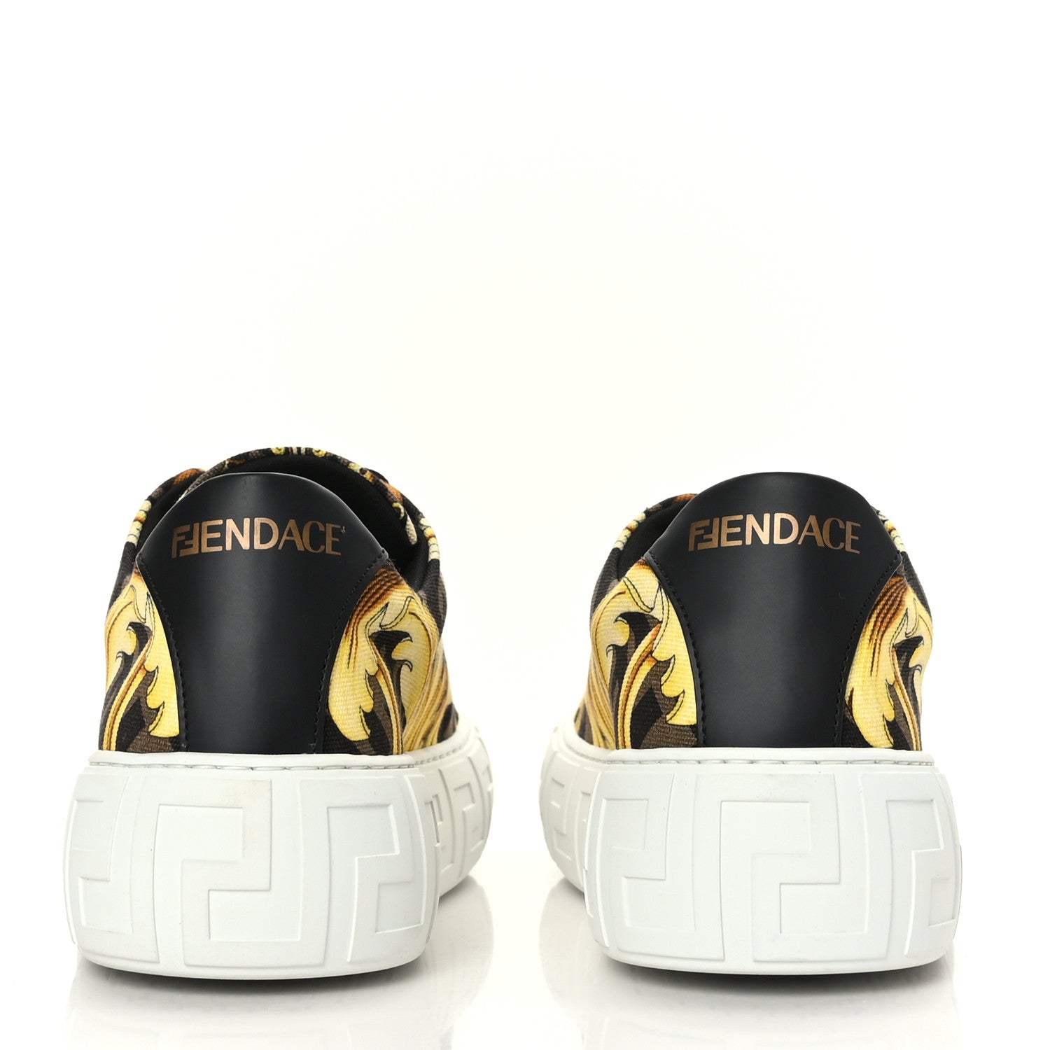 Versace X FENDI Fabric FF Baroque Womens Fendace Greca Sneakers 40 Gold Multicolor 5 of 7