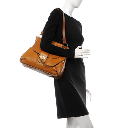 Chloe Grained Lambskin Medium Lexa Shoulder Bag Mustard Brown 2 of 16
