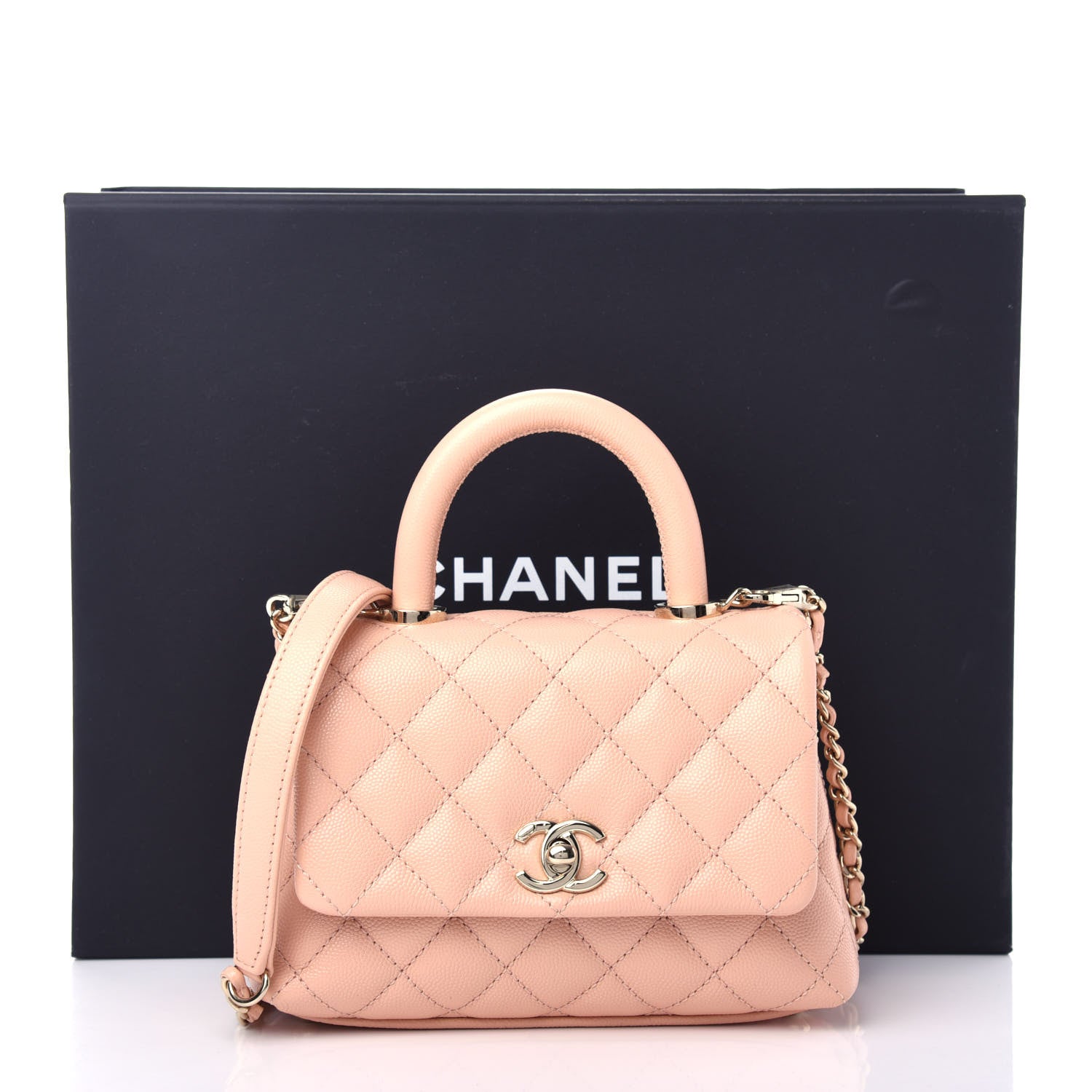 Chanel Caviar Quilted Extra Mini Coco Handle Flap Light Pink 11 of 11