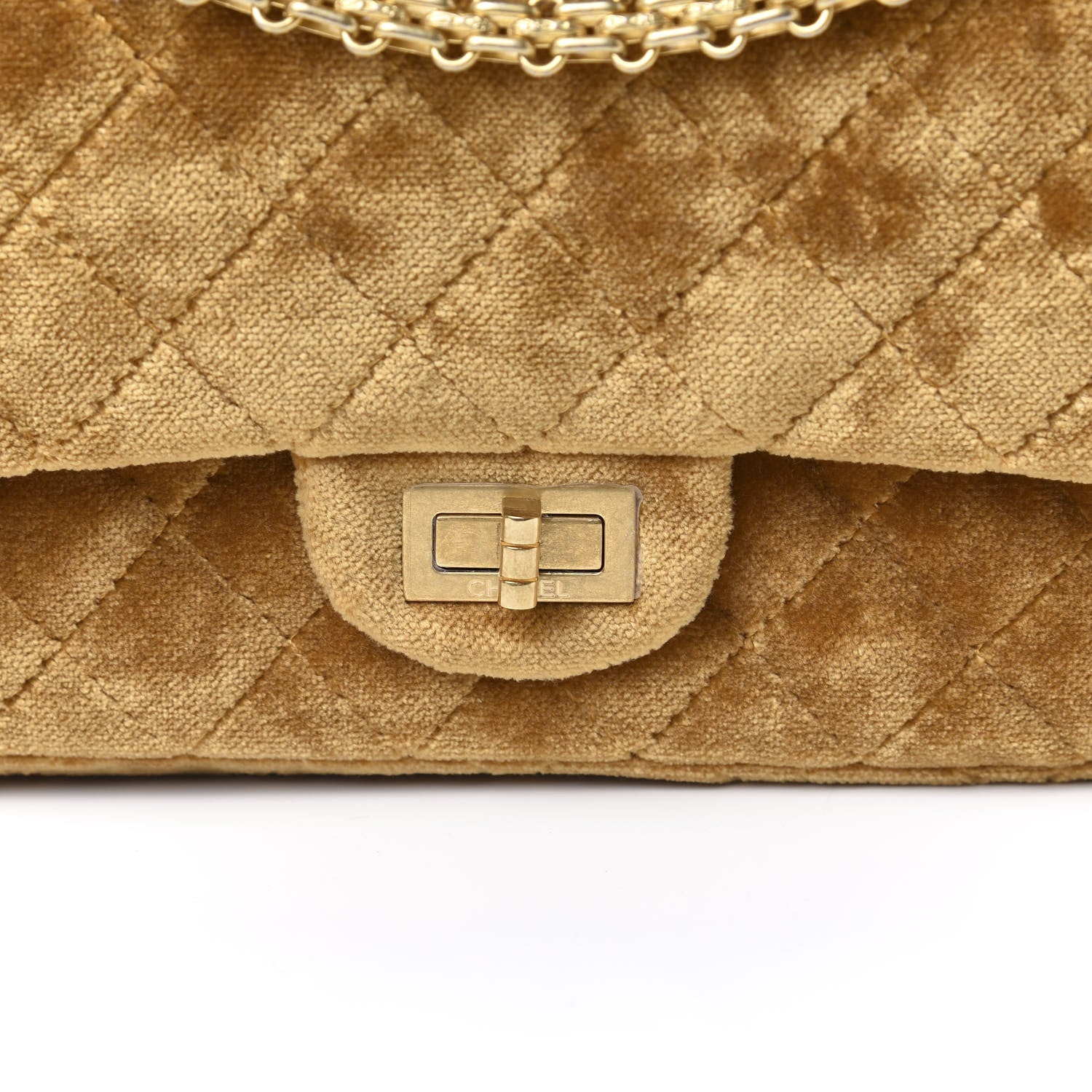 Chanel Velvet Quilted 2.55 Reissue 225 Flap Gold 10 of 11