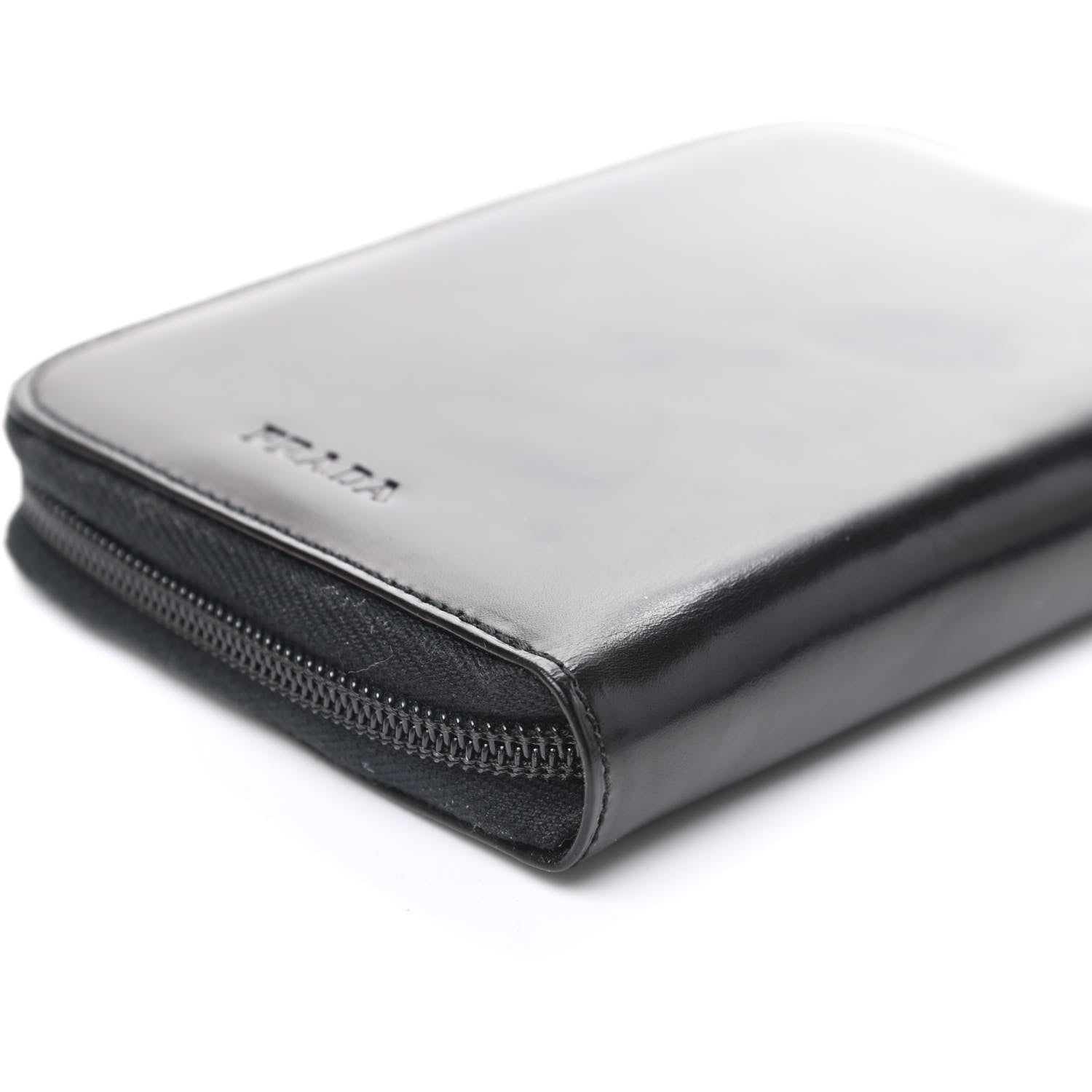 Prada Spazzolato Zip Around Agenda Holder Black 8 of 9