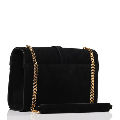 Saint Laurent Suede Fringe Small Monogram Satchel Black 3 of 8