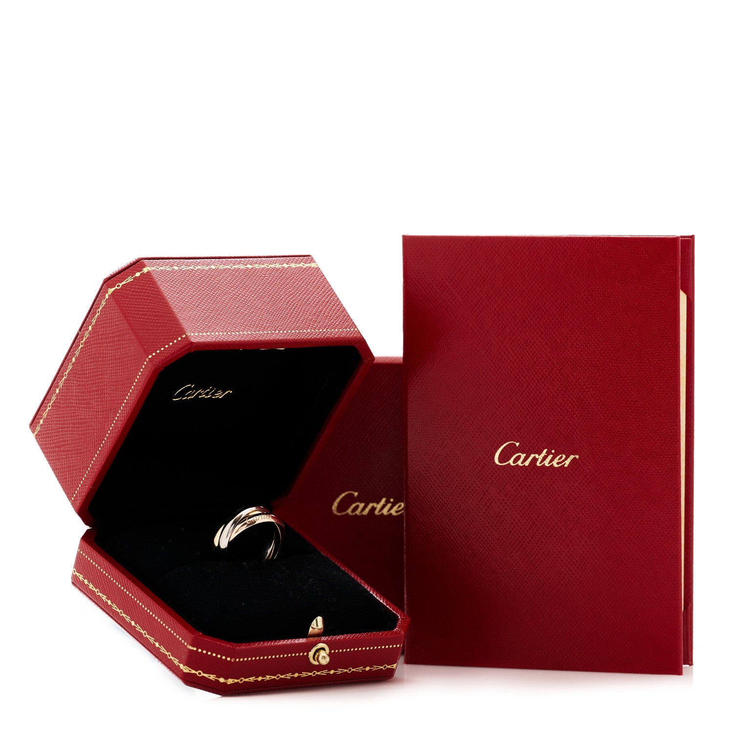 Cartier 18K Pink Yellow White Gold Classic Trinity Ring 54 6.75 6 of 6