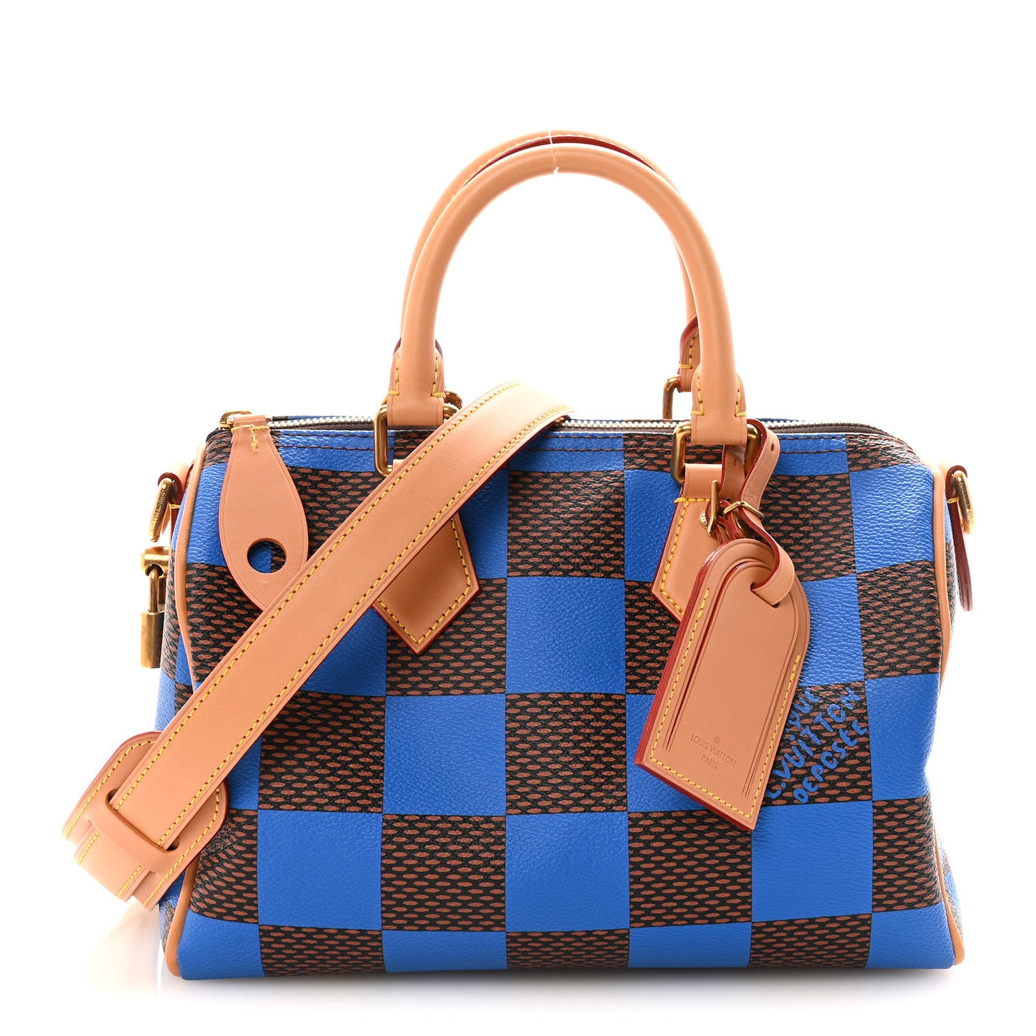 Louis Vuitton Damier Pop Speedy Bandouliere 25 Blue 1 of 9
