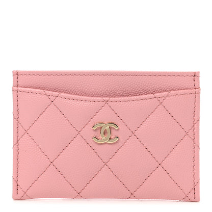 Chanel Caviar Quilted Card Holder Pink 1 of 8
