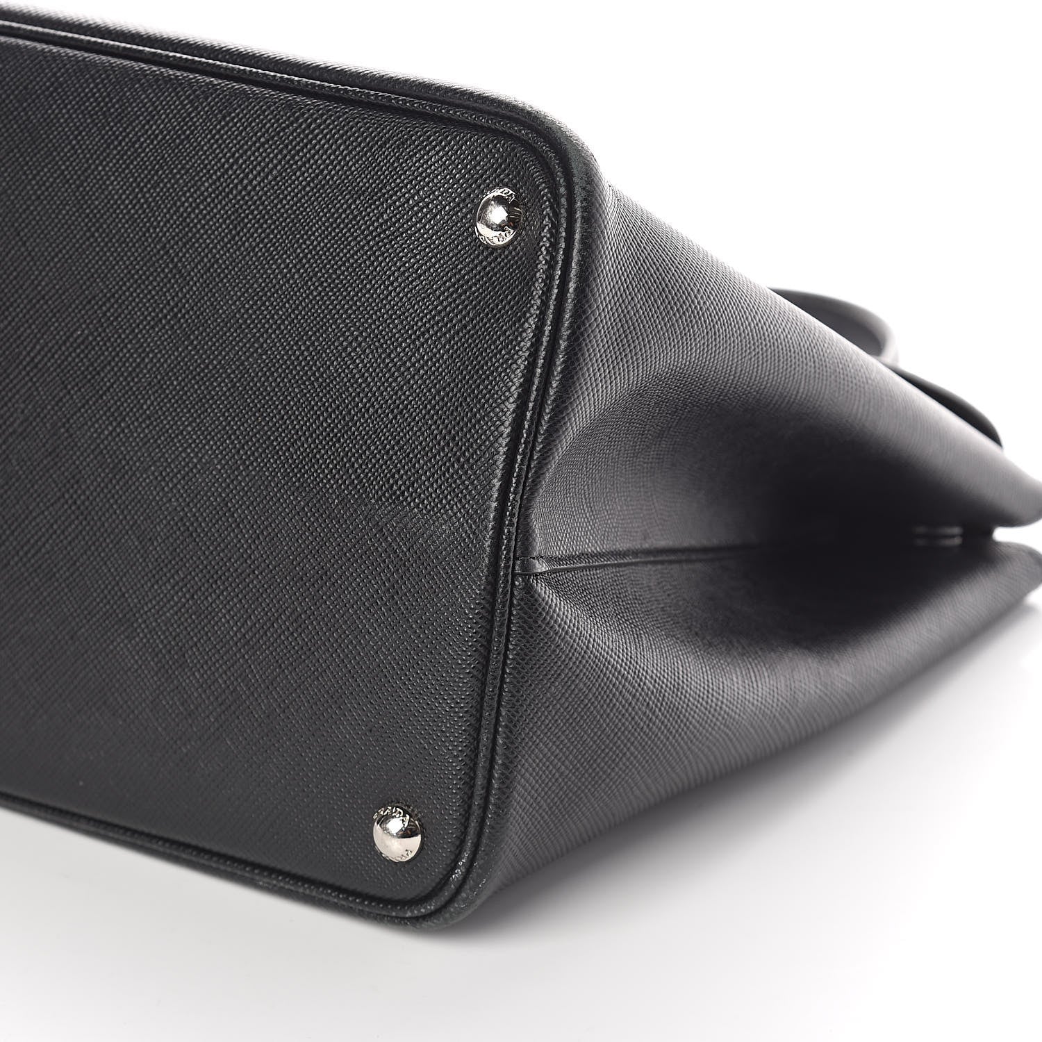 Prada Saffiano Cuir Convertible Top Handle Tote Black 9 of 9