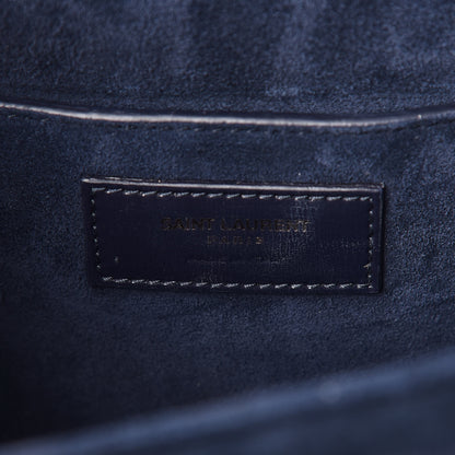 Saint Laurent Calfskin Medium Bellechasse Satchel Navy 6 of 13