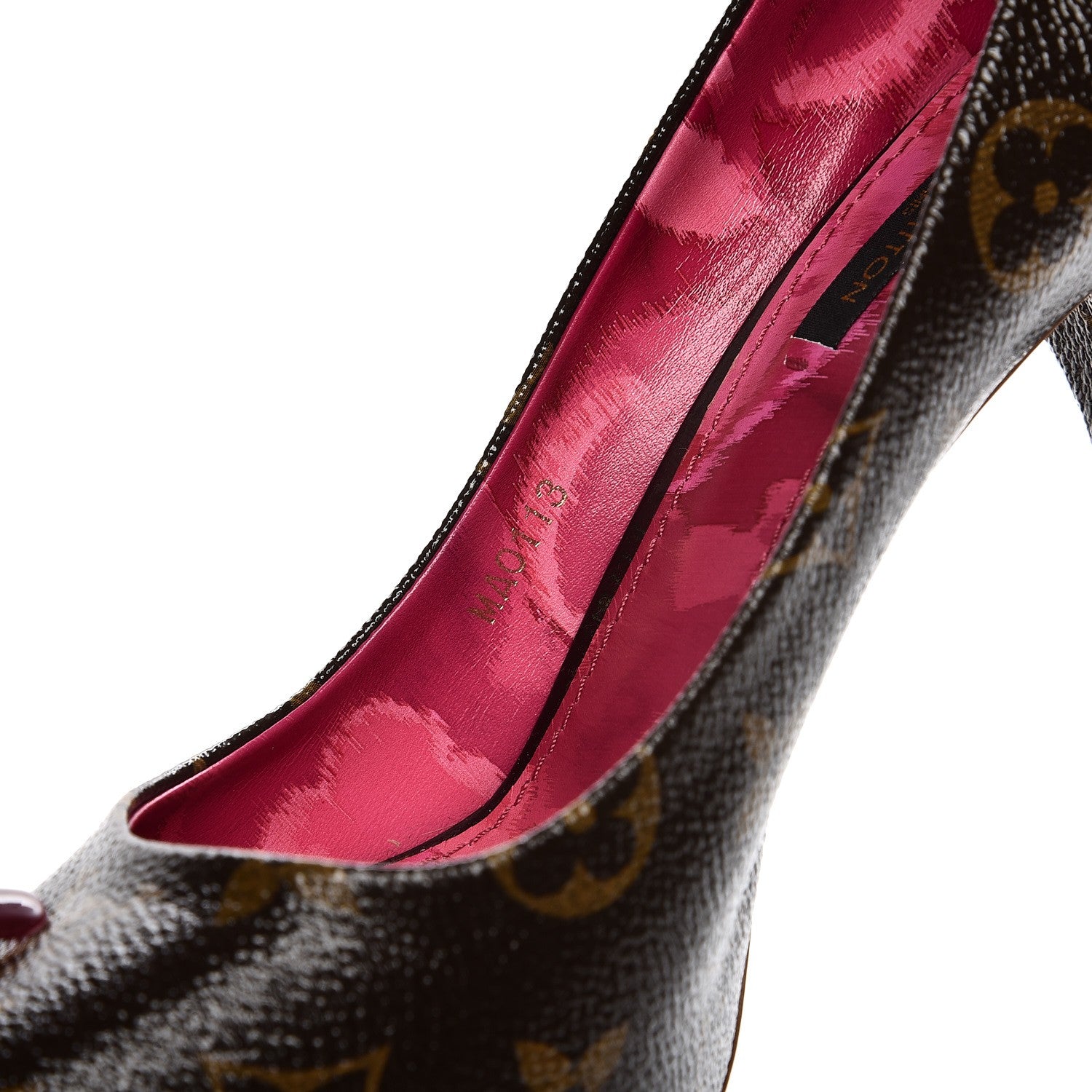 Louis Vuitton Patent Monogram Rosemary Peep Toe Pumps 37 8 of 8